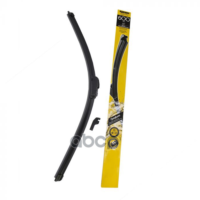 Щетка стеклоочистителя (24)  600мм бескаркасная с графитовым покрытием RUNWAY арт. rw-24g