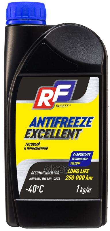 Антифриз, Готовый Раствор Excellent Oat, -40°C, Желтый, 1Кг RUSEFF арт. 17371N