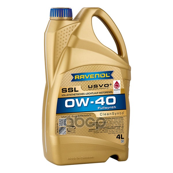 Моторное масло RAVENOL SUPER SYNTHETIK OIL SSL 0W-40 4л (111110800401999) 4014835718791 Ravenol арт. 4014835718791