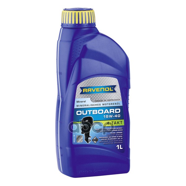 Масло моторное для 4-T лод.моторов Outboardoel 4T SAE 15W-40 (1л) Ravenol арт. 4014835729216
