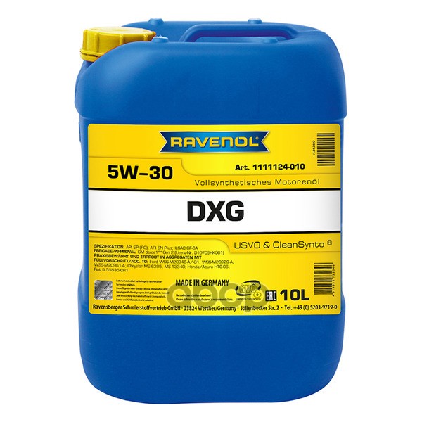 Моторное масло RAVENOL DXG 5W-30 10л (111112401001999) 4014835732346 Ravenol арт. 4014835732346