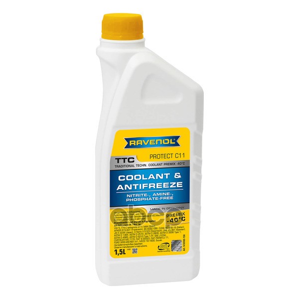 Антифриз Готовый К Прим. Жёлтый Ttc Traditional Technology Coolant Premix (1 5Л) Ravenol арт. 4014835755314
