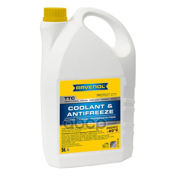 Антифриз Готовый К Прим. Жёлтый Ttc Traditional Technology Coolant Premix (5Л) Ravenol арт. 4014835755352