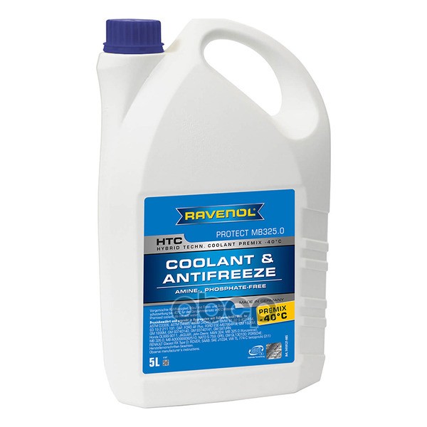 Антифриз готовый к прим. синий HTC Hybrid Techn.Coolant Premix -40C (5л) Ravenol арт. 4014835755758