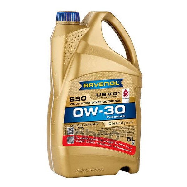 Ravenol АКЦИЯ Моторное масло RAVENOL SSO SAE 0W-30 (5 л) 4+1 4014835851535