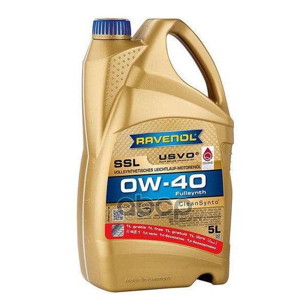АКЦИЯ Моторное масло RAVENOL Super Synthetik Oel SSL 0W-40 (5л) 4+1 4014835851597 Ravenol арт. 4014835851597