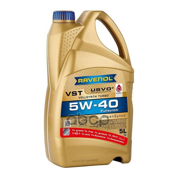АКЦИЯ Моторное масло RAVENOL VST 5W-40 (5 л) 4+1 4014835851719 Ravenol арт. 4014835851719