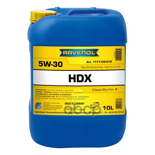 Ravenol Моторное масло RAVENOL HDX SAE 5W-30 (10л)