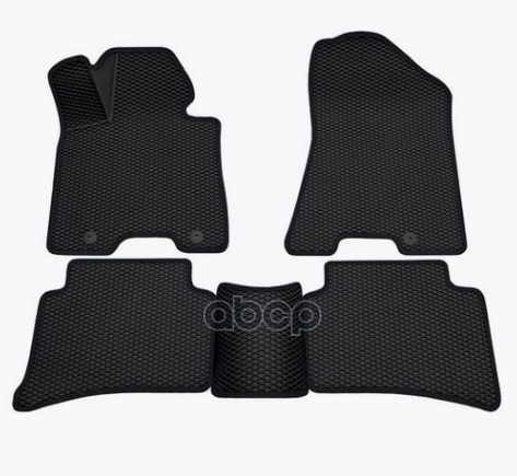 Коврик Салонный Eva Ромб Резиновый (Черный) Для Hyundai Tucson (15-21) Черный Кант, Rezkon арт. 9020060201