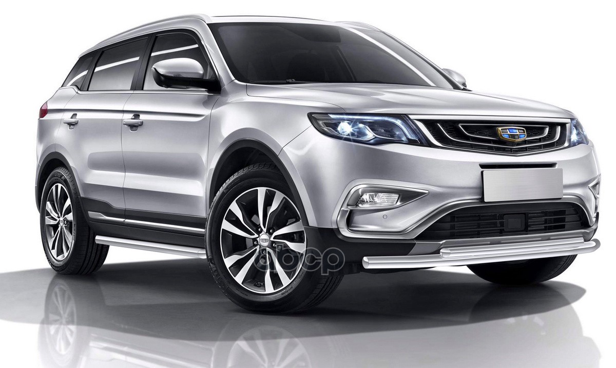 Защита Бампера Переднего D57+D42 Geely Atlas 2018- Rival арт. R.1904.001