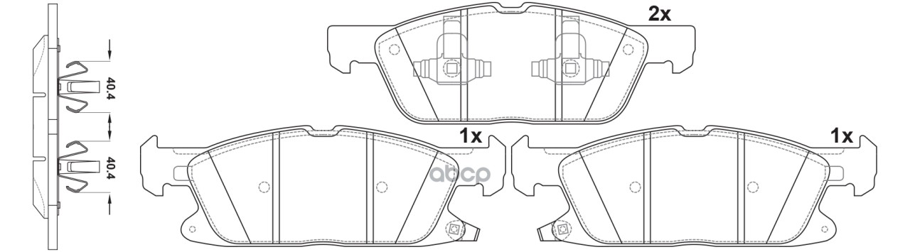 Колодки тормозные дисковые передние к-т Changan_CS95 SC6491 (2017-...)/Ford_Edge CDQ (2015-...)/Gala SB Nagamochi арт. bp51021