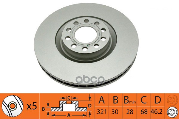 Диск тормозной передний вентилируемый  321мм SB Nagamochi арт. BR33144T