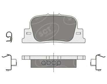Колод. Торм.перед. Toy Camry (V20) 96-01/Prius 03-09/Byd F3/Lifan Solano/Byd F3r 07- SCT арт. sp335