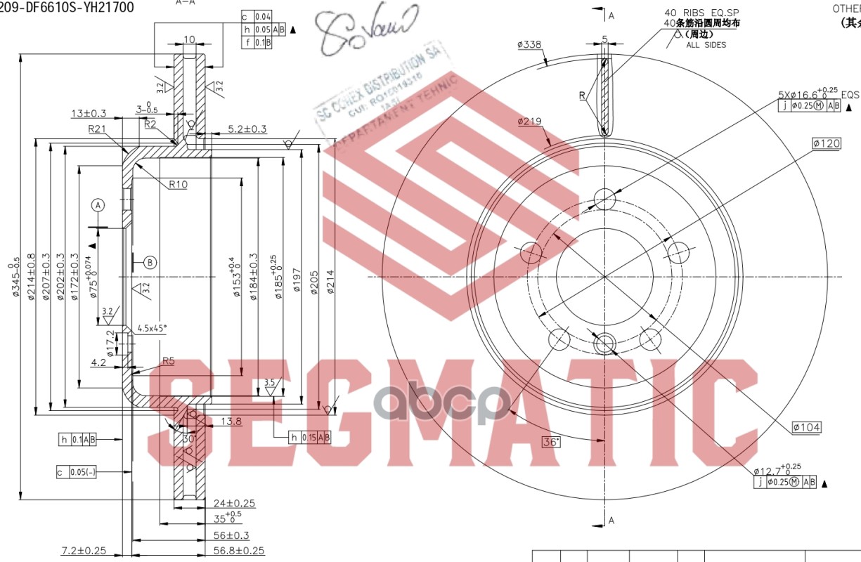 Диск Тормозной Задний Bmw 5/6/7 Седан (F10) 08-12 Segmatic Sbd30093241 SEGMATIC арт. SBD30093241
