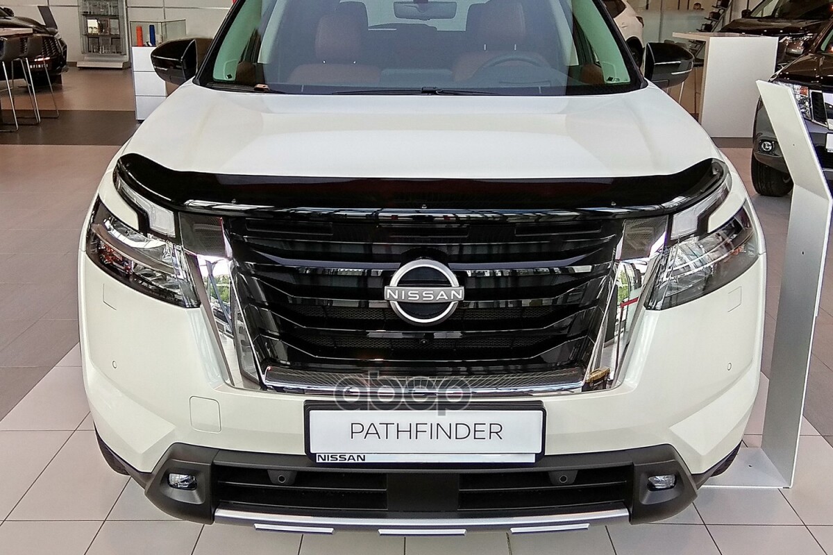 Дефлектор капота NISSAN Pathfinder, 2021-, темный / Ниссан Патфайндер SIM арт. NLD.SNIPAT2112