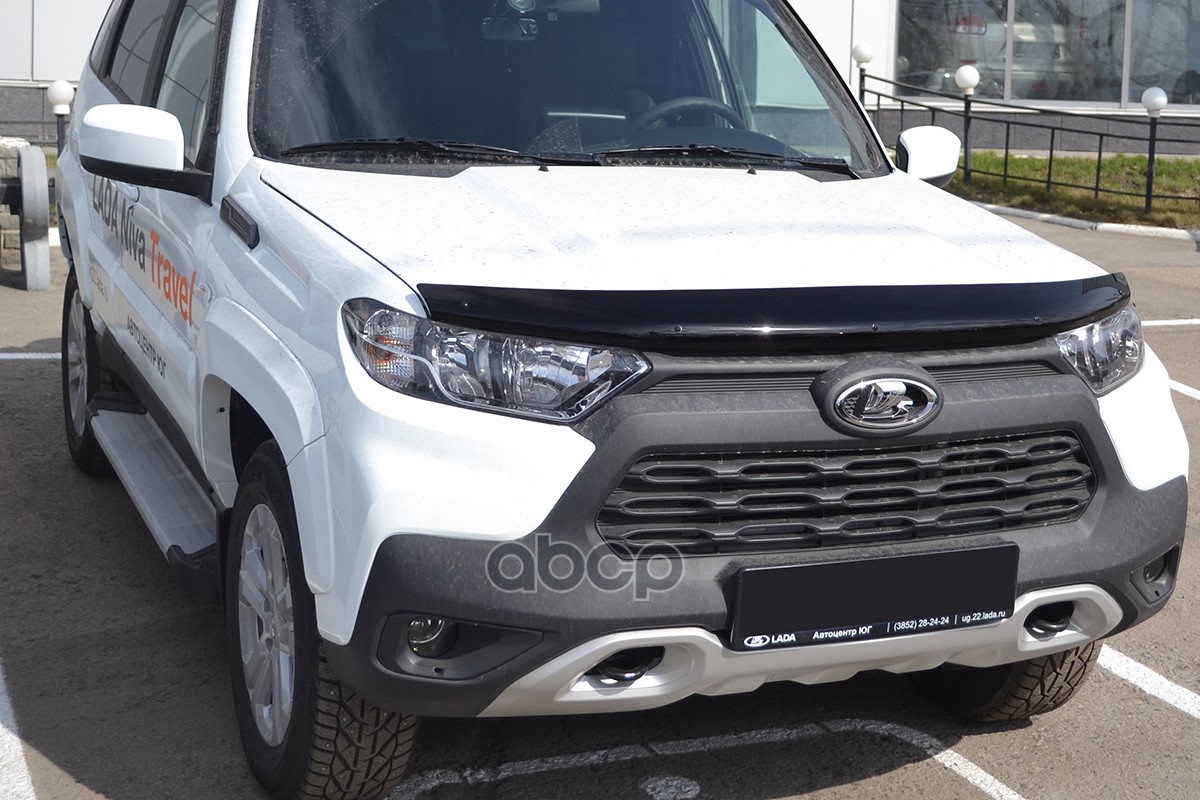 Дефлектор капота для LADA Niva Travel, 2020-, темный / Лада Нива SIM арт. NLD.SVAZNIVT2012