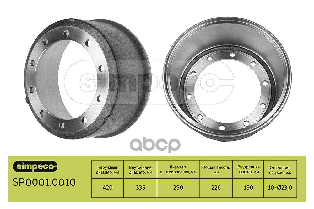 Барабан тормозной BPW о.н.0310967190 (SP0001.0010) SIMPECO арт. SP00010010
