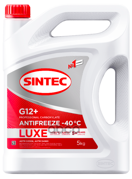Антифриз готовый красный карбоксилатный Luxe G12+ -40С 10кг SINTEC арт. 614504