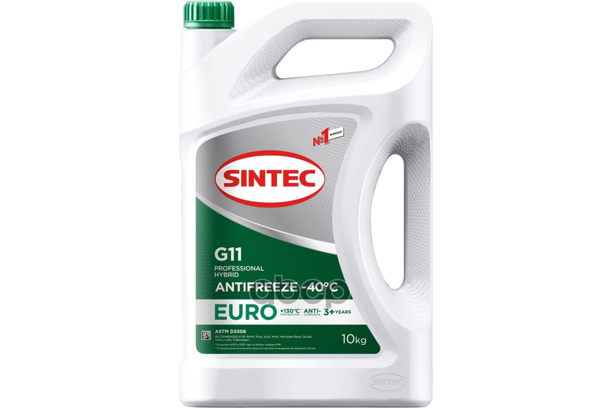 Антифриз Sintec Antifreeze Euro G11 green -40 10кг SINTEC арт. 990571