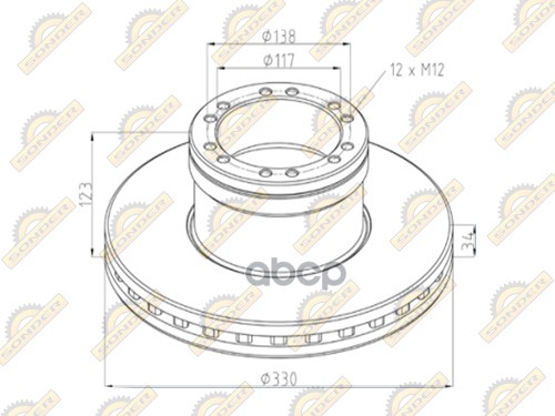 Диск Тормозной Низкопольник Задний Maz-206 SONDER арт. 160050090