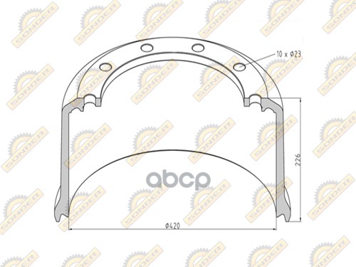 Барабан Тормозной 420*190*226 (С Буртиком) Bpw Eco Maxx/Eco Plus SONDER арт. 160050110