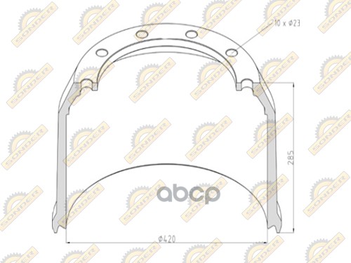 Барабан Тормозной 420*200*284 Bpw Hs/Hz Eco Maxx SONDER арт. 16.005.0123