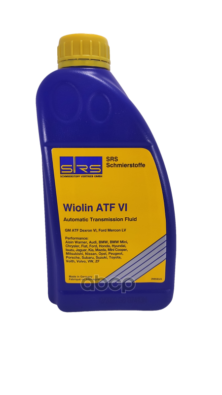 Масло Трансмиссионное Wiolin Atf Vi (1 Л) Srs 4033885001578 SRS арт. 4033885001578