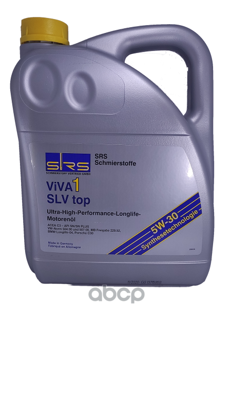 SRS Масло Моторное Viva 1 Slv Top 5W-30 (5 Л.) Srs 4033885001929