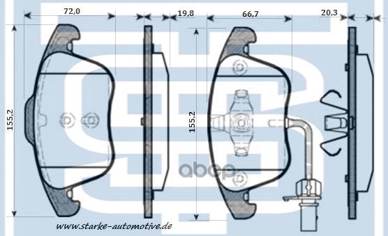 Колодки Тормозные Audi A4 (8K) Передние Starke 173-624 STARKE арт. 173-624