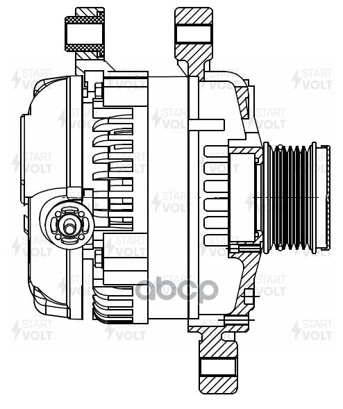 Генератор для а/м Kia Sorento II (09-)/Hyundai Santa Fe II (09-) 2.0CRDi/2.2CRDi AT 150A (LG 0846) STARTVOLT арт. lg-0846