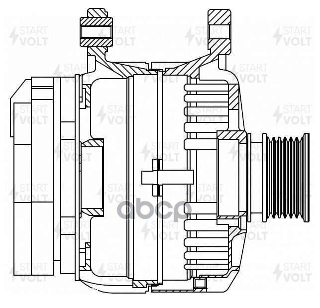 Генератор для а/м VAG Fabia II (07-)/Octavia A5 (04-)/Polo (09-) 1.4i 90A (LG 1871) STARTVOLT арт. LG1871