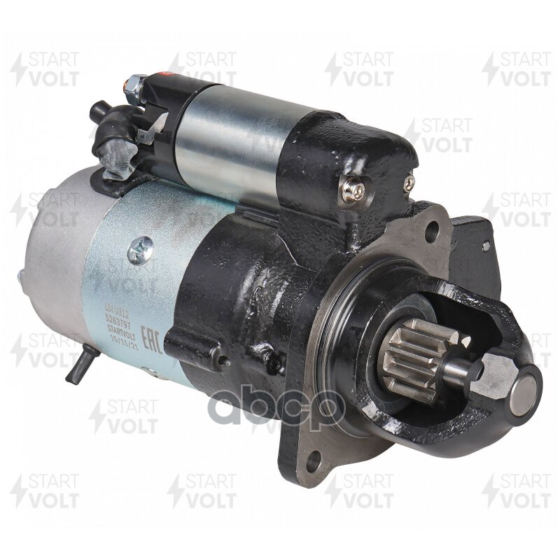 Стартер для а/м ГАЗ/ПАЗ/FOTON дв. Cummins ISF3.8 с доп.реле 12В 4кВт (LSt 0312) STARTVOLT арт. LST0312