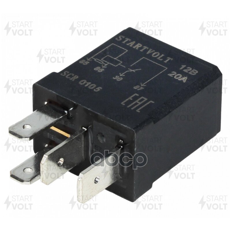 Реле автомобильное 4 конт. 12V 20A (с резистором) (SCR 0105) STARTVOLT арт. SCR0105