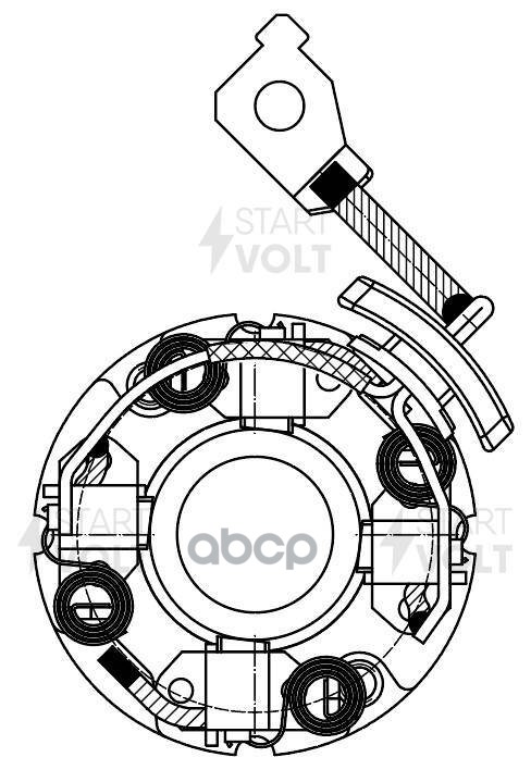 Узел щеточный стартера для а/м Hyundai Solaris 10-/Kia Rio 11- 1.4i/1.6i до 2014 года VBS 0515 STARTVOLT арт. VBS0515