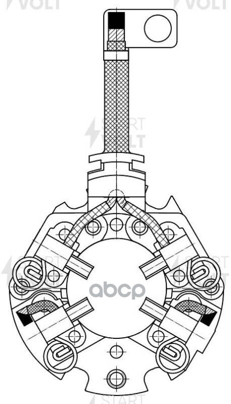Узел щеточный стартера для а/м Hyundai Tucson (04-) 2.0i/Matrix (01-)/Elantra (00-) 1.8i/2.0i AT (VB STARTVOLT арт. vbs-0823