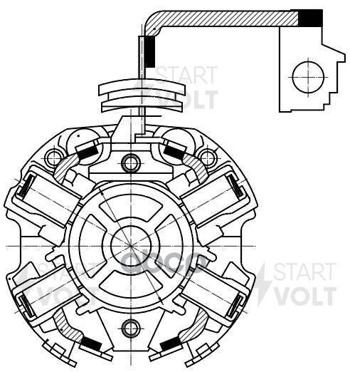 Узел щеточный стартера для а/м VAG Transporter T4 (90-) 1.9D/2.4D/2.5TDI (VBS 1000) STARTVOLT арт. vbs-1000