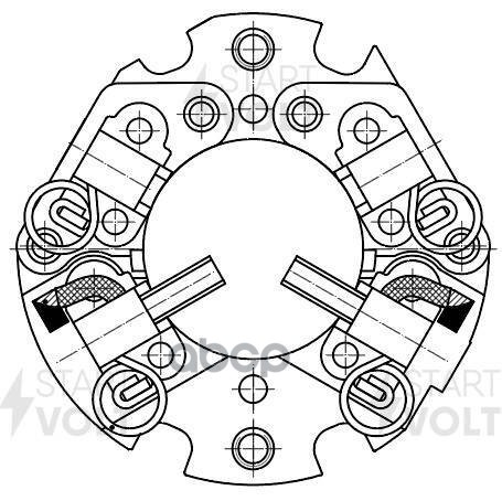 Узел щеточный стартера для а/м Mitsubishi Outlander 02-/Galant 96- 2.0i/2.4i 2 щётки VBS 1101 STARTVOLT арт. VBS1101
