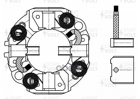Узел щеточный стартера для а/м Toyota Land Cruiser Prado J150 (09-) 3.0D (VBS 1902) STARTVOLT арт. vbs-1902