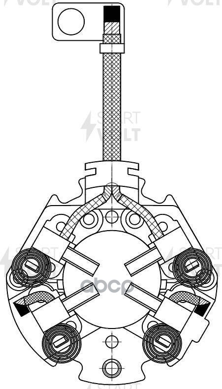 Узел щеточный стартера для а/м Mitsubishi Fuso Canter (12-) 3.0D (VBS 2500) STARTVOLT арт. vbs-2500