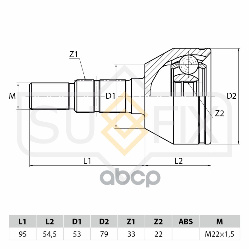 Шрус Наружный Opel Astra H 1.4-1.6 04 St-1096 SUFIX арт. ST-1096