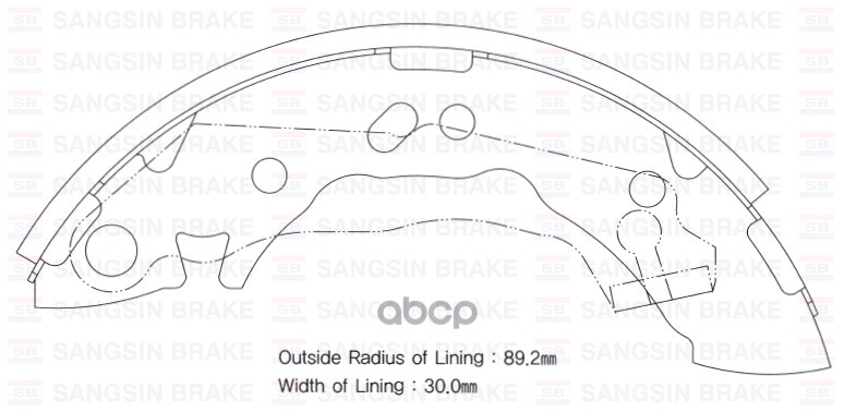 Колодки тормозные бар. HYUNDAI COUPE 1.6/2.0 96-02/LANTRA 1.5-2.0 90- (203x39) SA062 Sangsin brake арт. SA062