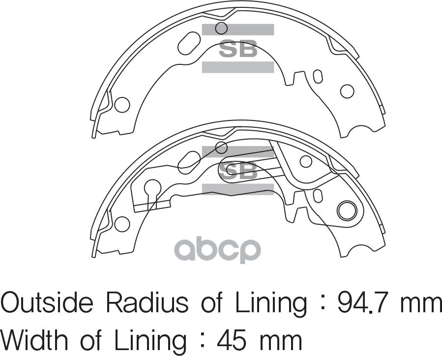 Колодка торм.бараб. 2 шт. Hi-Q HYUNDAI HD-78 Sangsin brake арт. sa159