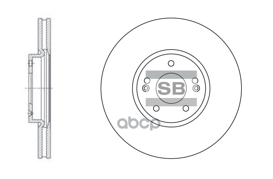 Диск тормозной передний Серия:HI-Q Диаметр:321мм. KIA SORENTO II (XM), HYUNDAI SANTA FE II (CM) Sangsin brake арт. SD1053