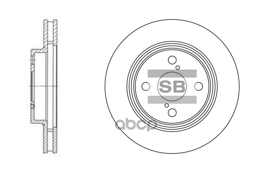Диск тормозной передний TOYOTA COROLLA (ZZE12) 02-06 Sangsin brake арт. sd4006
