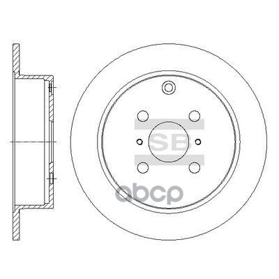Диск тормозной (Сзади) Toyota Corolla (E120) 00-07 / Corolla Fielder 00-06 Sangsin brake арт. SD4073