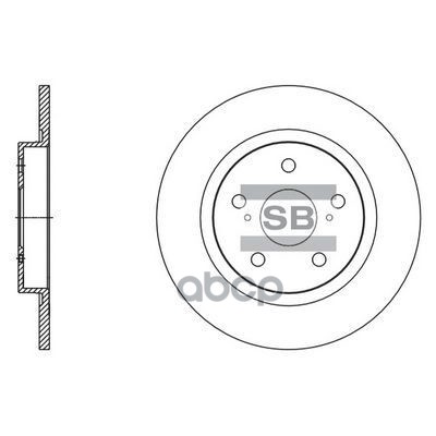 Диск тормозной (Сзади) Toyota Avensis (T270) 08-18 Sangsin brake арт. SD4084