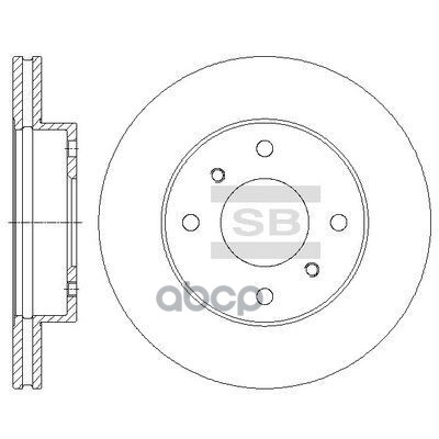 Диск тормозной передний Серия:HI-Q Диаметр:256мм. INFINITI G20, NISSAN ALMERA (N16), PRAIRIE PRO (M1 Sangsin brake арт. SD4225
