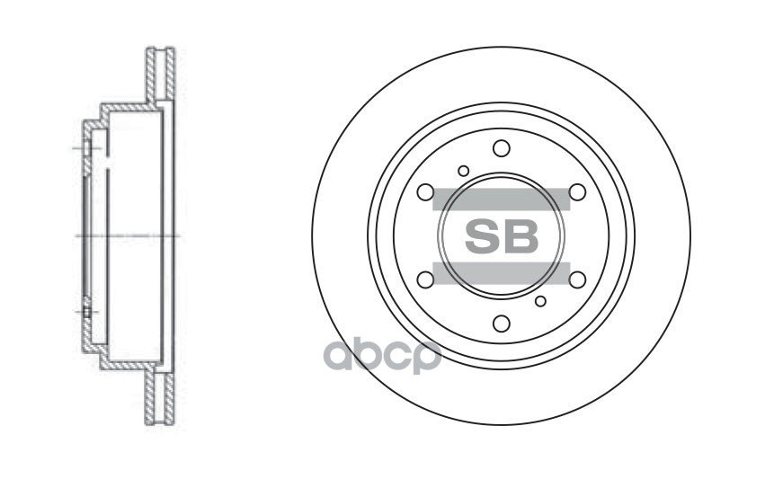 Диск тормозной задний MITSUBISHI PAJERO III/IV SD4307 Sangsin brake арт. SD4307