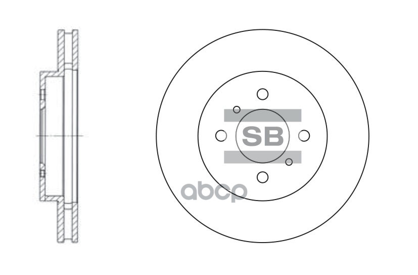 Диск тормозной MITSUBISHI COLT 1.8 9297/LANCER R14 1.3-1.8(GEN) 00 передний Sangsin brake арт. SD4309