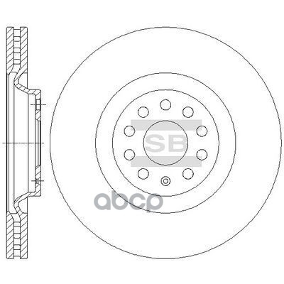 Диск тормозной (Спереди) Audi A3 12-19 / Q3 18- Sangsin brake арт. SD5701